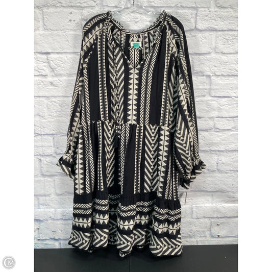 Dress Casual Short By Maeve In Black & White, Size: 2x