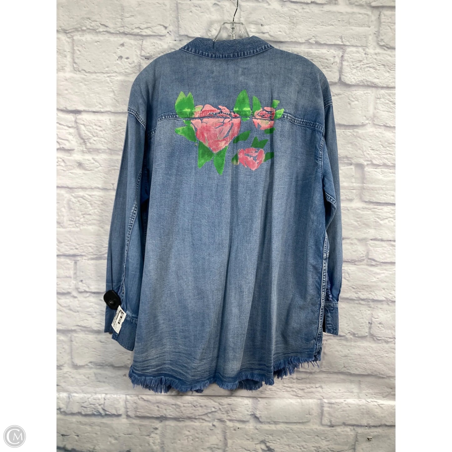 Top Long Sleeve By We The Free In Blue Denim, Size: L