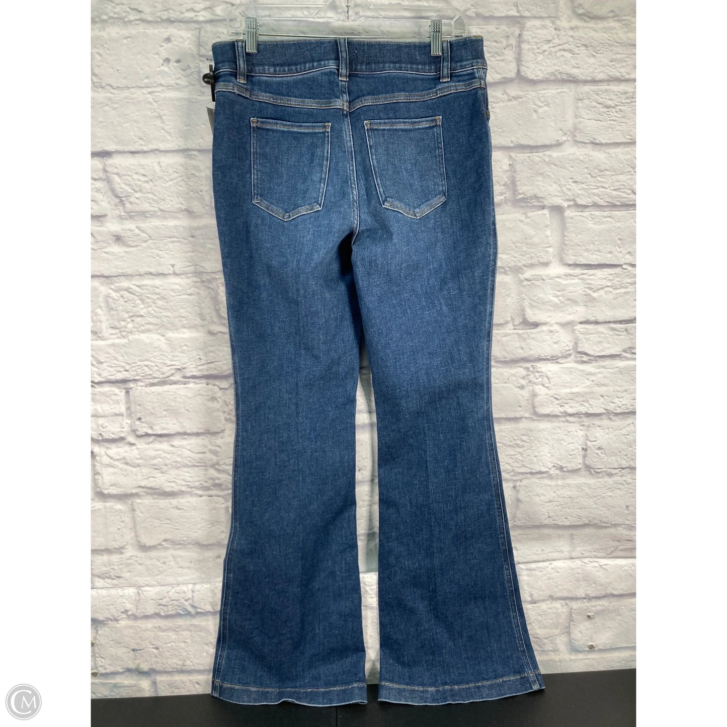 Jeans Flared By Spanx In Blue Denim, Size: 12