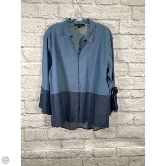 Top Long Sleeve Designer By St. John In Blue, Size: Xl