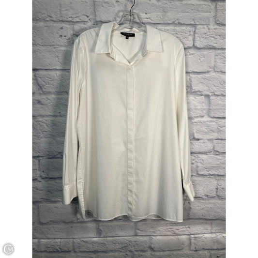 Top Long Sleeve Designer By Lafayette 148 In White, Size: Xl