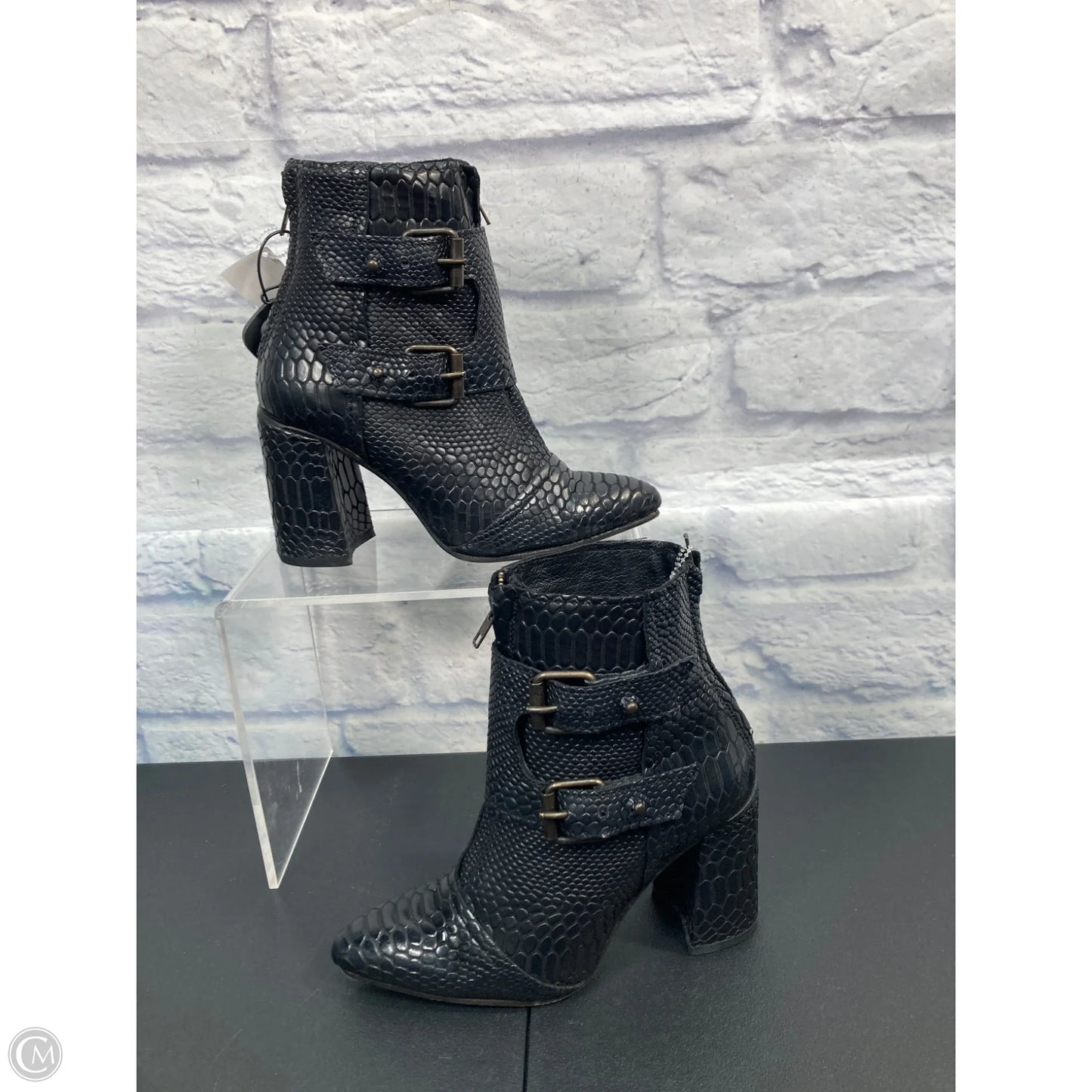 Boots Ankle Heels By Freebird In Black, Size: 8