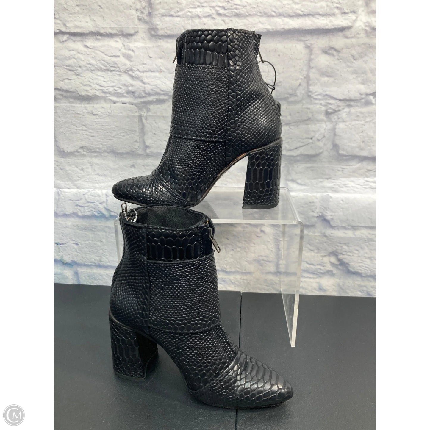 Boots Ankle Heels By Freebird In Black, Size: 8