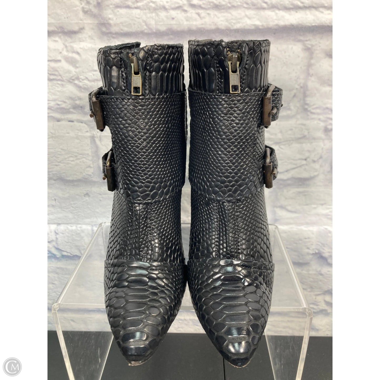 Boots Ankle Heels By Freebird In Black, Size: 8