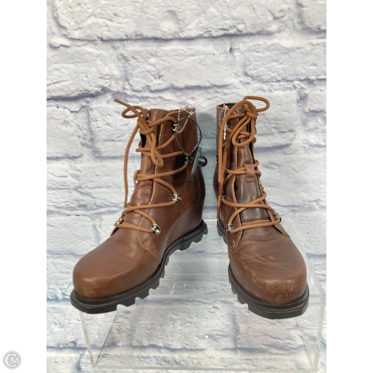 Boots Ankle Heels By Sorel In Brown, Size: 7