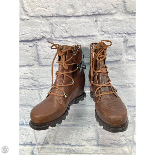 Boots Ankle Heels By Sorel In Brown, Size: 7