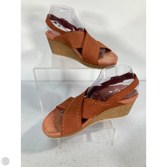 Sandals Heels Wedge By Papillio In Coral, Size: 10