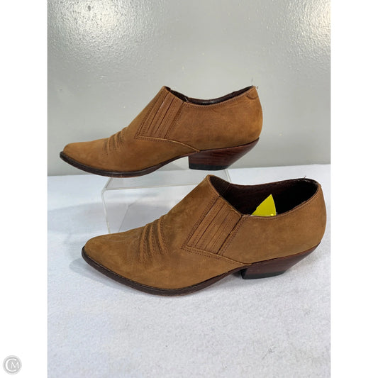 Boots Ankle Heels By Guess In Brown, Size: 7.5