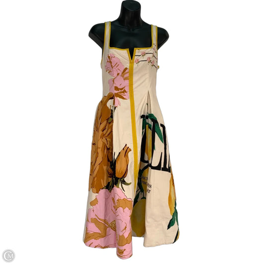 Dress Casual Midi By Maeve In Pink & Yellow, Size: Xs