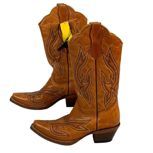 Boots Western By Clothes Mentor In Orange, Size: 5