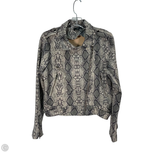 Jacket Moto By Fate In Snakeskin Print, Size: L