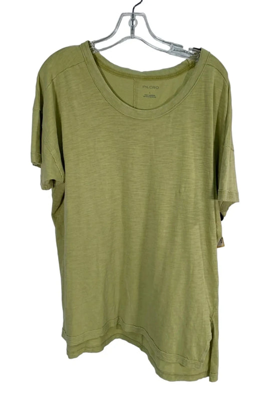 Top Short Sleeve By Pilcro In Chartreuse, Size: L