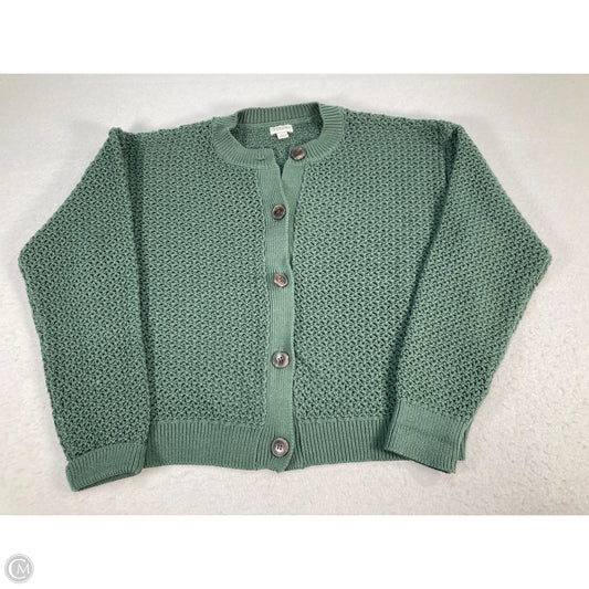 Sweater Cardigan By J. Crew In Green, Size: Xl