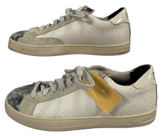 Shoes Sneakers By P448 In Cream & Silver, Size: 7.5