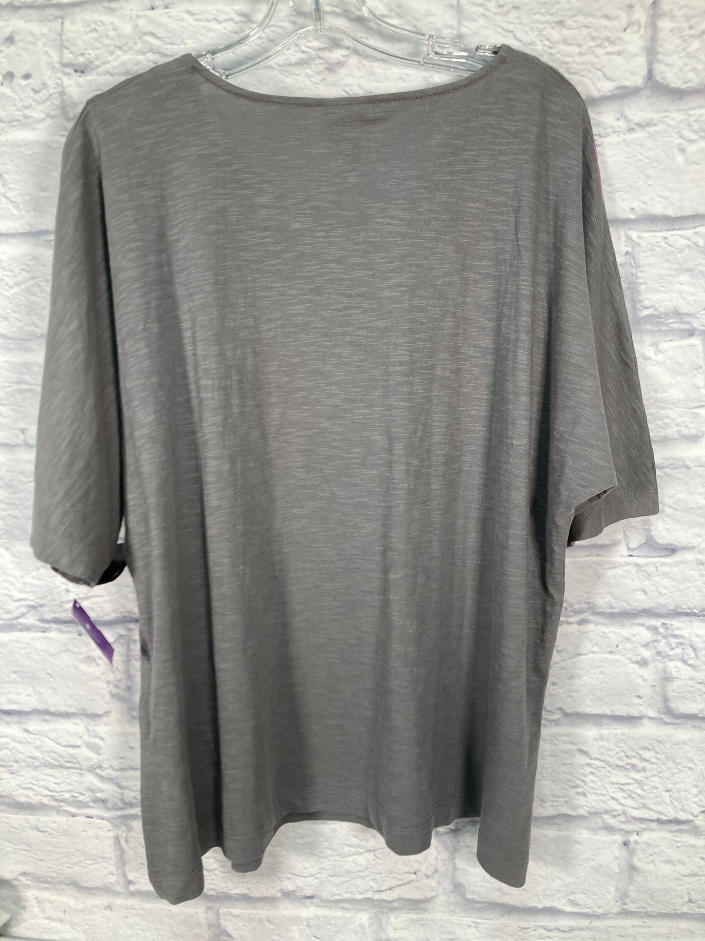 Top 3/4 Sleeve By Chicos In Grey & Purple, Size: Xl